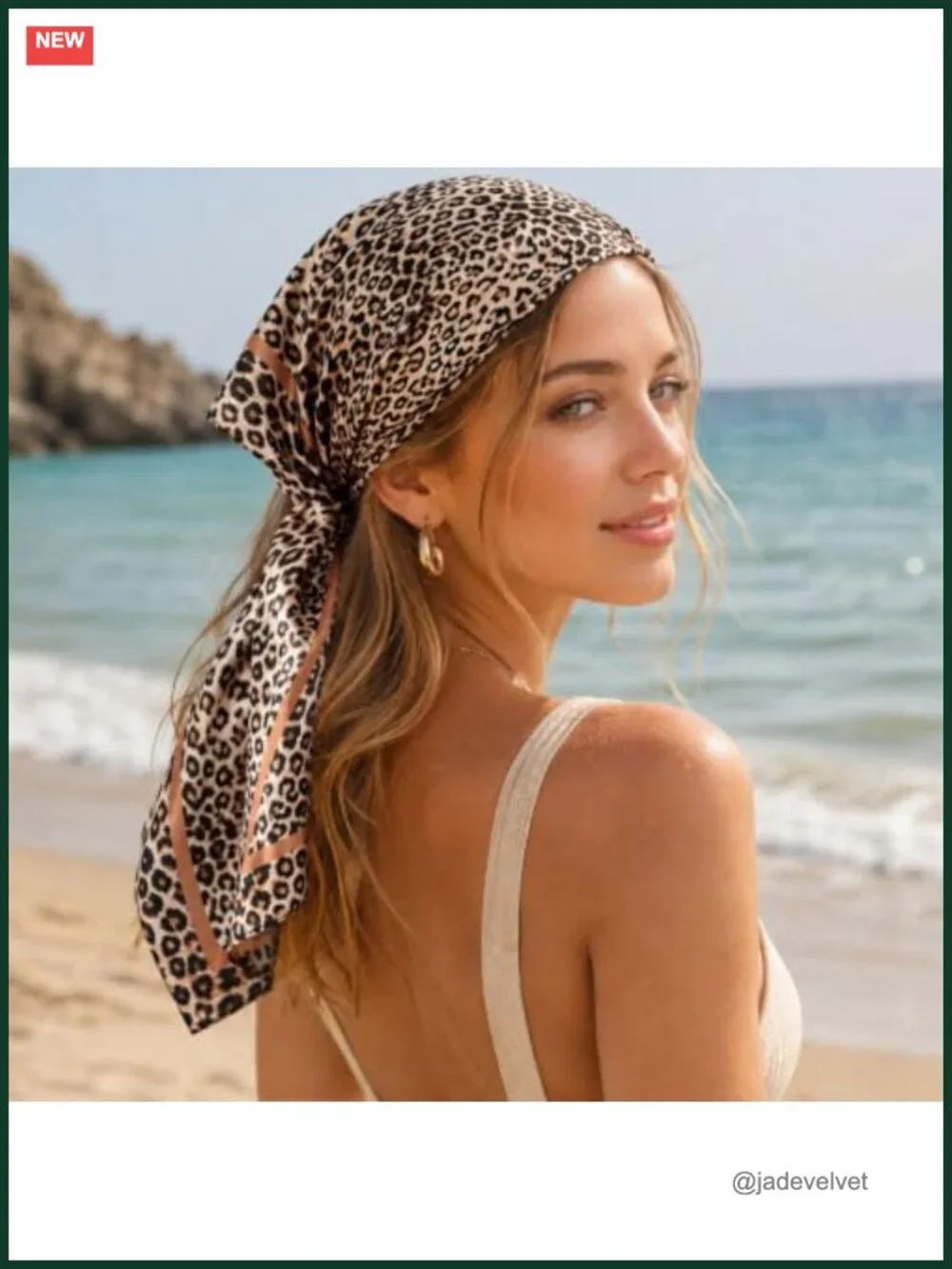 Satin Square Scarf Leopard Print Head Scarf Silk Like Neck Bandana
